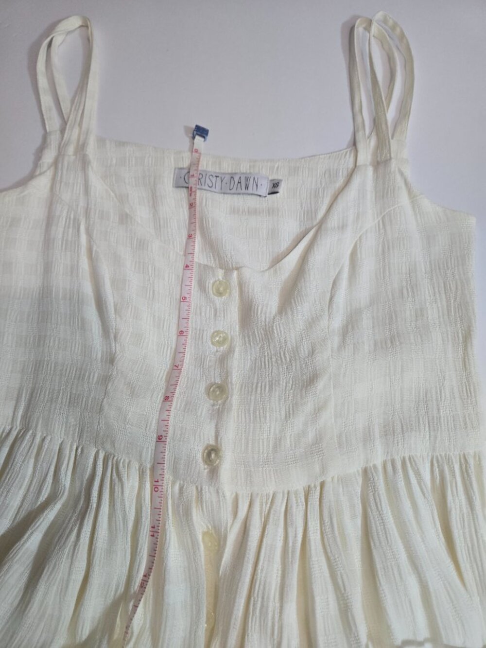 Christy Dawn "The Nicks" Dress in Ivory/Cream Ruffle Midi size XS Bohemian - Picture 15 of 17